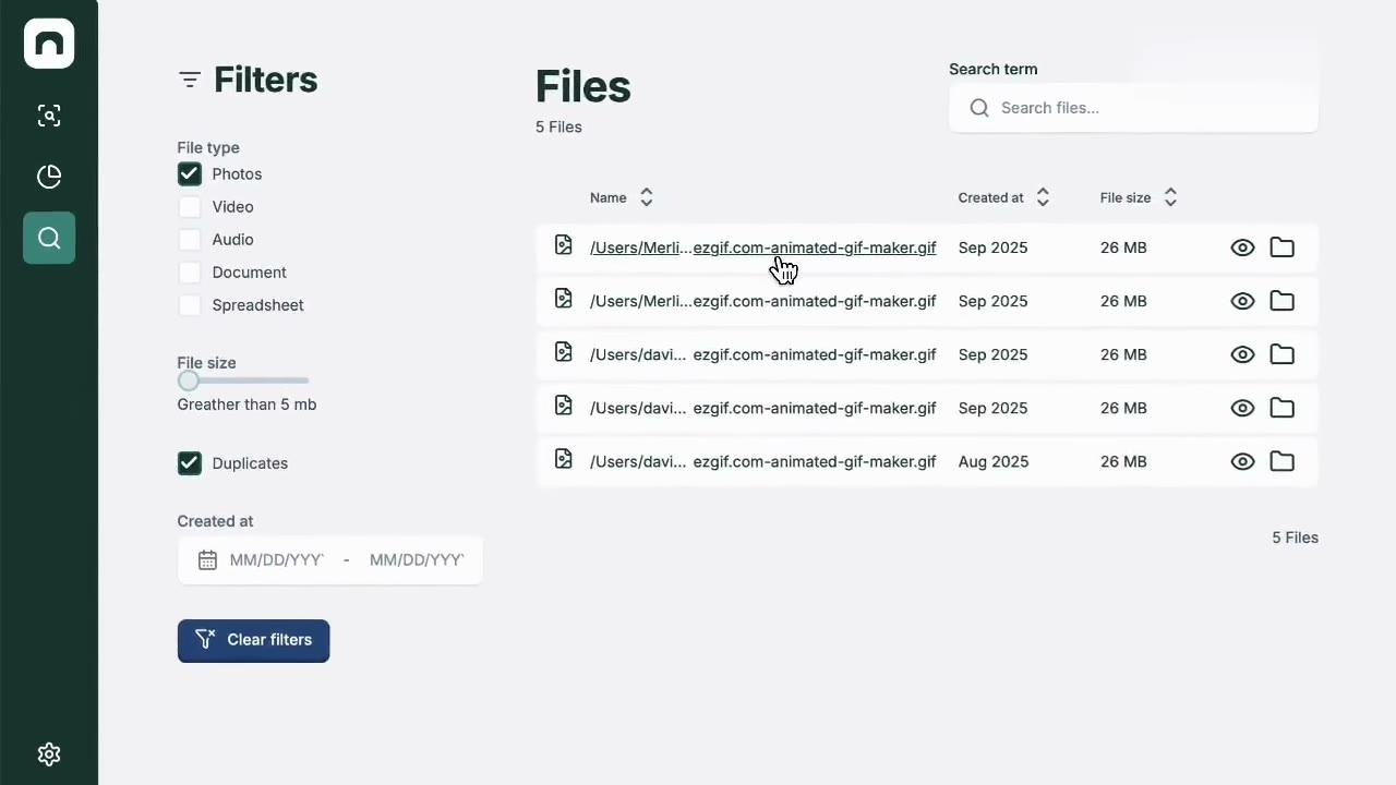 Search and filter everything